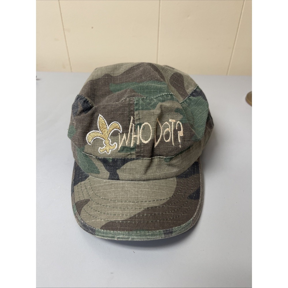 New Orleans Saints Hat Military Camo Adjustable Womens Cap Who Dat! Geaux Saints